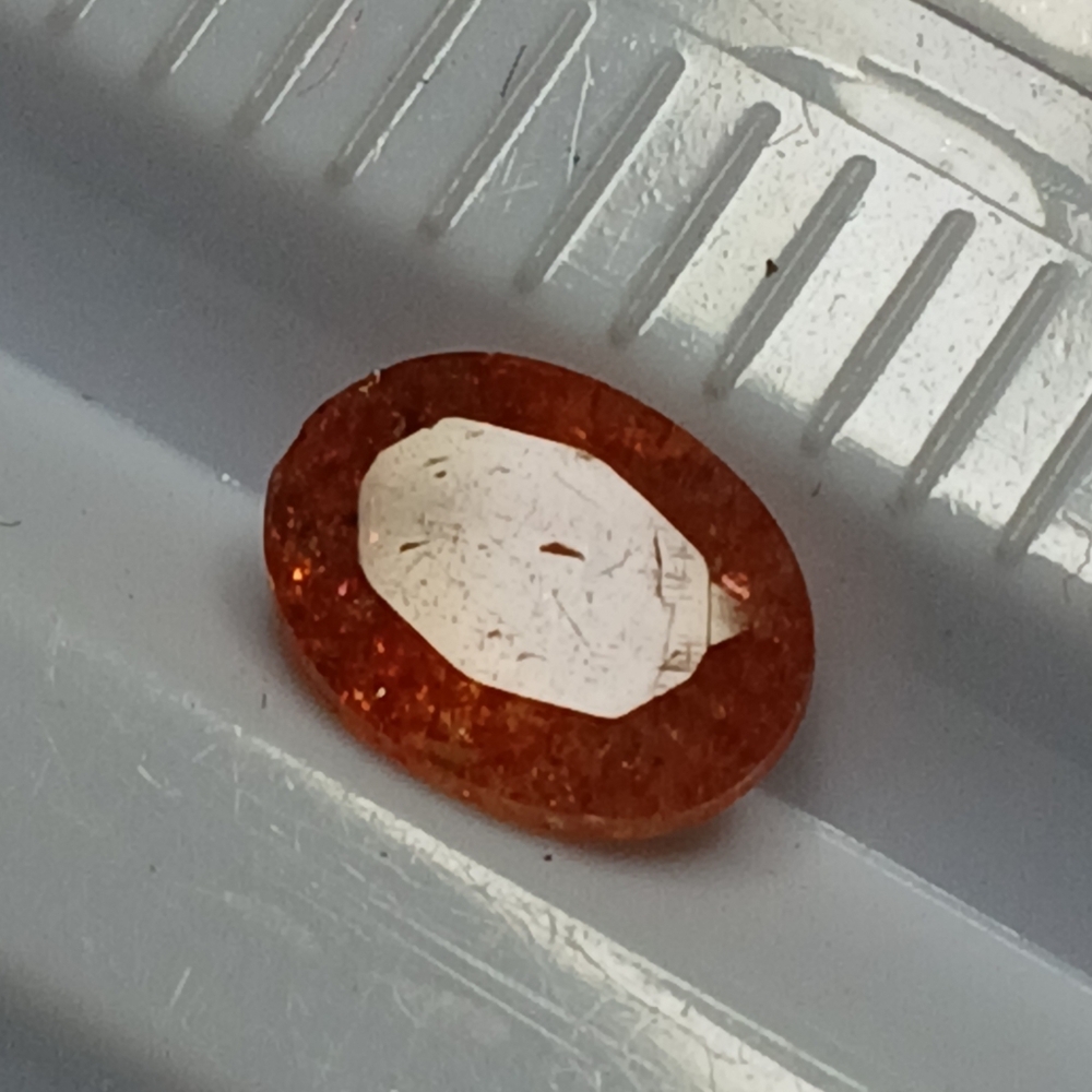 Sparkling Orange Sunstone 8x6mm